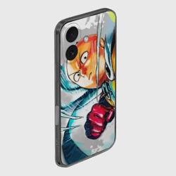 Чехол для iPhone 16 силиконовый с защитой камеры Ванпанчмен замах - фото 2