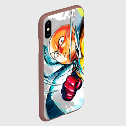 Чехол для iPhone XS Max матовый Ванпанчмен замах - фото 2
