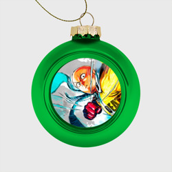 Ёлочный шар стеклянный/пластиковый Ванпанчмен замах