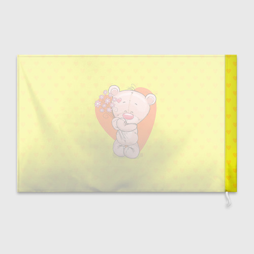 Флаг 3D Мишка с цветочками - фото 2