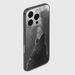 Чехол для iPhone 16 Pro силиконовый с защитой камеры Воющий волк - фото 2