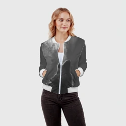 Женский бомбер 3D Воющий волк - фото 2