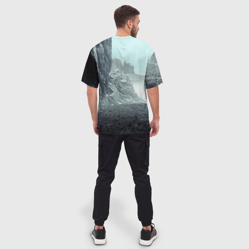Мужская футболка oversize 3D Волк в горах, цвет 3D печать - фото 4