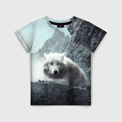 Детская футболка 3D Волк в горах
