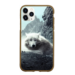 Чехол для iPhone 11 Pro Max матовый Волк в горах