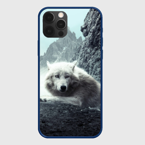 Чехол для iPhone 12 Pro с принтом Волк в горах, вид спереди #2