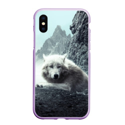 Чехол для iPhone XS Max матовый Волк в горах