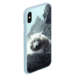 Чехол для iPhone XS Max матовый Волк в горах - фото 2