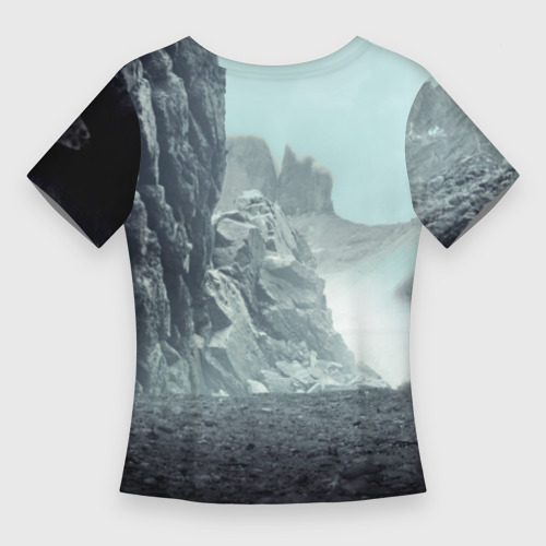 Женская футболка 3D Slim Волк в горах, цвет 3D печать - фото 2