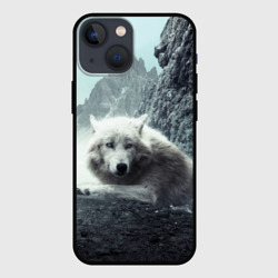 Чехол для iPhone 13 mini Волк в горах