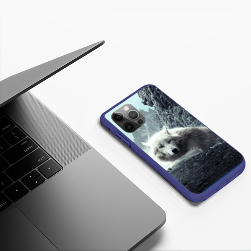 Чехол для iPhone 12 Pro с принтом Волк в горах, фото #4