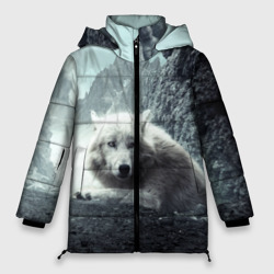 Женская зимняя куртка Oversize Волк в горах