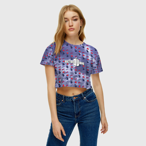 Женская футболка Crop-top 3D Доктор Кто, цвет 3D печать - фото 4