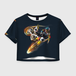 Женская футболка Crop-top 3D Motorcycle Racing