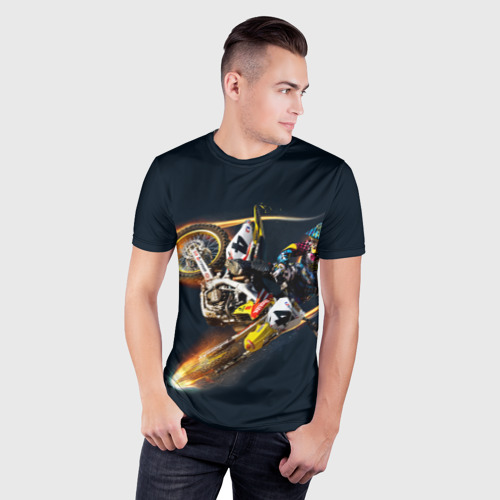 Мужская футболка 3D Slim Motorcycle Racing, цвет 3D печать - фото 3