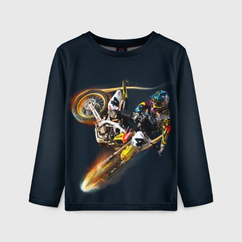Детский лонгслив 3D Motorcycle Racing