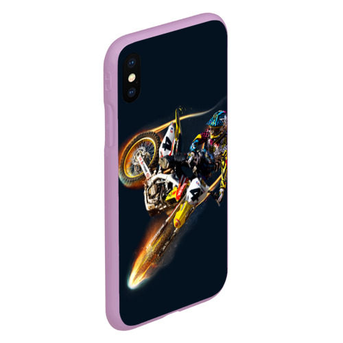 Чехол для iPhone XS Max матовый Motorcycle Racing, цвет сиреневый - фото 3