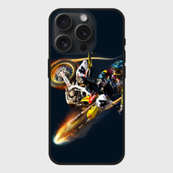Чехол силиконовый для Apple iPhone 15 Pro матовый Motorcycle Racing