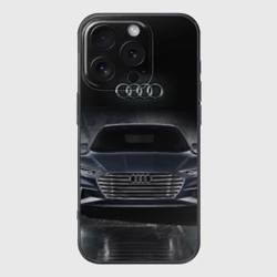 Чехол для iPhone 16 Pro силиконовый с защитой камеры Audi