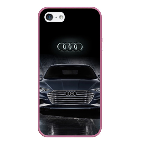 Чехол для iPhone 5/5S матовый Audi, цвет розовый