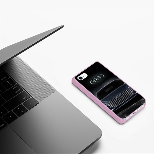 Чехол для iPhone 5/5S матовый Audi, цвет розовый - фото 5