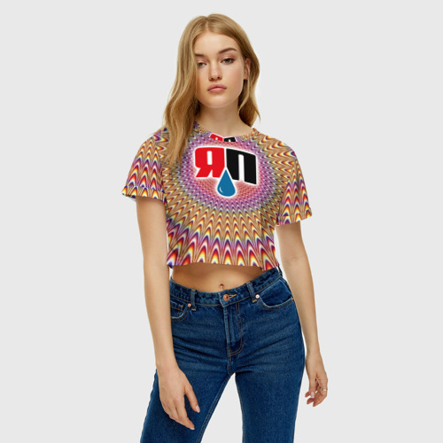 Женская футболка Crop-top 3D ЯПлакалъ, цвет 3D печать - фото 4