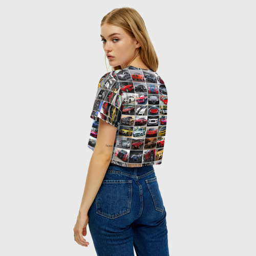 Женская футболка Crop-top 3D Крутые тачки (77 RUS), цвет 3D печать - фото 5