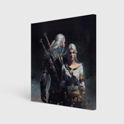 Холст квадратный Geralt and Ciri