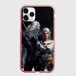 Чехол для iPhone 11 Pro матовый Geralt and Ciri
