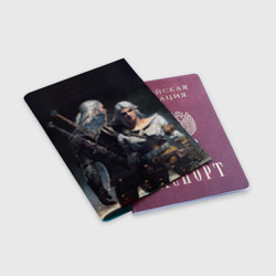 Обложка для паспорта матовая кожа Geralt and Ciri - фото 2