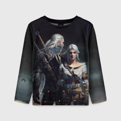 Детский лонгслив 3D Geralt and Ciri