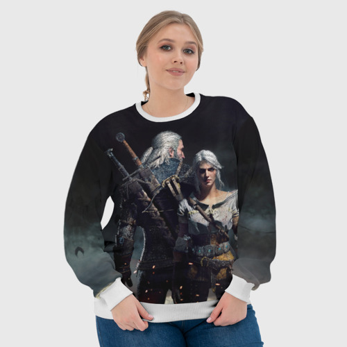 Женский свитшот 3D Geralt and Ciri, цвет 3D печать - фото 6