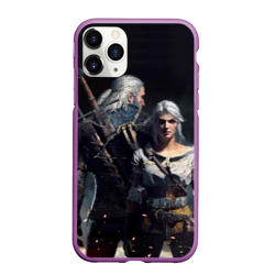 Чехол для iPhone 11 Pro Max матовый Geralt and Ciri