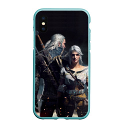 Чехол для iPhone XS Max матовый Geralt and Ciri