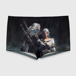 Мужские купальные плавки 3D Geralt and Ciri