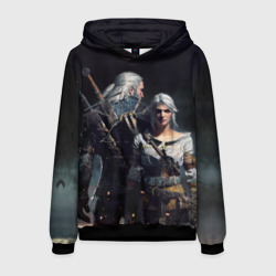 Мужская толстовка 3D Geralt and Ciri