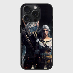 Чехол силиконовый для Apple iPhone 15 Pro матовый Geralt and Ciri