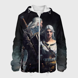 Мужская куртка 3D Geralt and Ciri