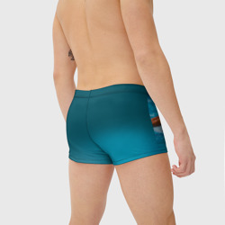 Плавки с принтом Пловец для мужчины, вид на модели сзади №2. Цвет основы: белый