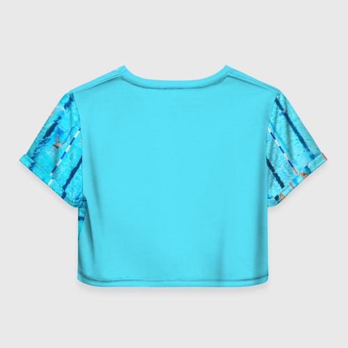 Женская футболка Crop-top 3D Бассейн, цвет 3D печать - фото 2