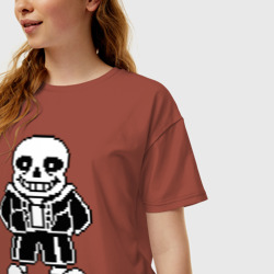 Женская футболка хлопок Oversize Undertale Sans - фото 2