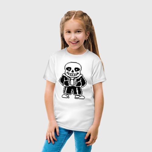 Детская футболка хлопок Undertale Sans, цвет белый - фото 5