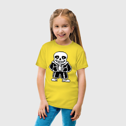 Детская футболка хлопок Undertale Sans, цвет желтый - фото 5