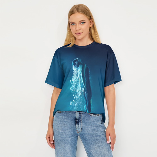 Женская футболка oversize 3D Под водой, цвет 3D печать - фото 5