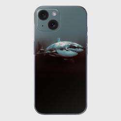 Чехол для iPhone 15 силиконовый с защитой камеры Акула