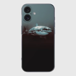 Чехол для iPhone 16 силиконовый с защитой камеры Акула