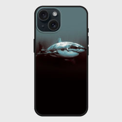 Чехол силиконовый для Apple iPhone 15 матовый Акула