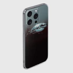 Чехол для iPhone 15 Pro Max силиконовый с защитой камеры Акула - фото 2