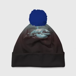 Шапка 3D c помпоном Акула