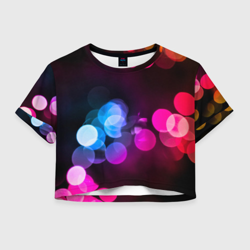 Женская футболка Crop-top 3D Light Spots, цвет 3D печать
